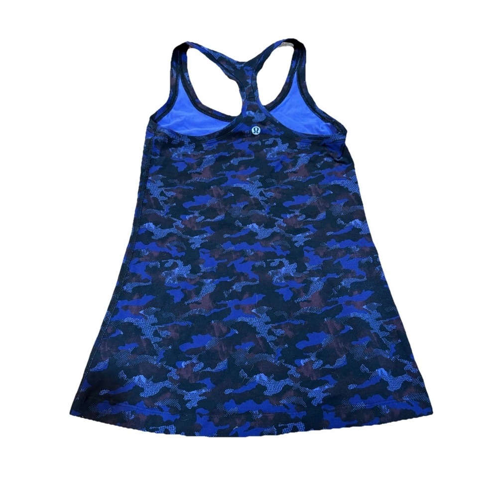 Lululemon Cool Racerback II in Mini Hounds Camo Emperor Blue Black Tank Top Yoga